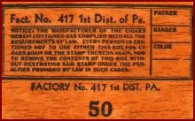 tax stamp cigar box label