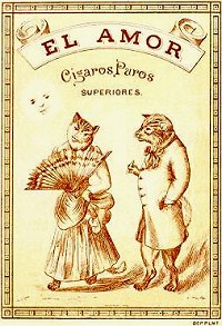 animals personified cigar box label
