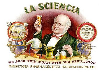 science cigar box label