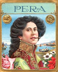smoking women cigar box label