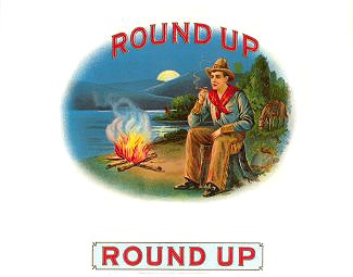 round up 2 cigar box label