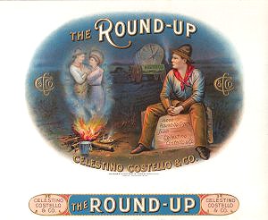 round up 1 cigar box label
